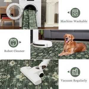 Area Rug Indoor Vintage Living Room Carpet Washable Distressed Rug Floral Bedroom Rug Retro Accent Throw Rug Office Dining Room Nursery - 1 of 1
