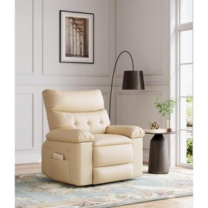 Oversized Recliner Chair for Adults - PU Leather Recliner Sofa with High-Density Foam, Wide Seat & Smooth Manual Recline - 1 of 4
