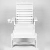 5 Level Adjustable Outdoor Chaise Lounge With Wood Texture,HDPE Patio Chaise Lounge,Patio Lounge Chair With Wheels And Cup Holder -Maison Boucle - 4 of 4