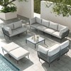 LayinSun 11 Pieces Rope Woven Patio Furniture Set, Modern Modular Sectional Sofa with Coffee Table and Upgrade Thickness Cushion - 2 of 4