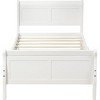 Streamdale Wood Platform Bed Twin Bed Frame Mattress Foundation Sleigh Bed White - 3 of 4
