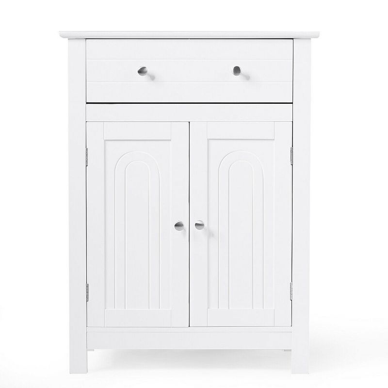 Costway Bathroom Storage Cabinet Free Standing Large Drawer W/Adjustable Shelf White, 1 of 11