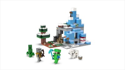 LEGO Minecraft The Frozen Peaks 21243, Cave Mountain Set with Steve,  Creeper, Goat Figures & Accessories, ICY Biome Toy for Kids Age 8 Plus  Years Old