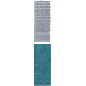 REGALWOVEN Pure Cotton Absorbent Soft Hand Towel Set for Home Decor 13" x 30"/14" x 30" 2 Pcs - 1 of 4