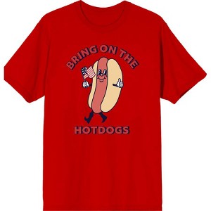 Americana Bring On The Hotdogs Crew Neck Short Sleeve Adult T-shirt - 1 of 2