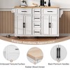Okak Kitchen Island with Drop Leaf and Power Outlet, Rolling Kitchen Island with 4 Doors, 5 Drawers and Adjustable Shelves for Dining Room - 4 of 4