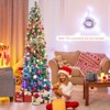 Tangkula 5/6/7/8 FT Fiber Optic Artificial Christmas Tree Prelit Pencil Christmas Tree with 361/517/697/889 Branch Tips Foldable Metal Stand - 4 of 4