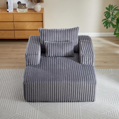 SYFERLORY 62.5-Inch Corduroy Sponge Sofa Lounge Chair,No Assembly Required