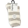 Memoi Women's 2 Pair Pack Thick Stripe Buttersoft Crew Socks Gray 9-11 - 4 of 4