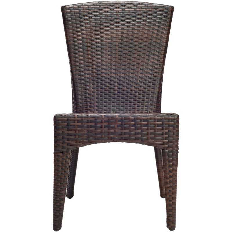 New Castle Wicker Side Chair (Set of 2) - Black/Brown - Safavieh., 2 of 7