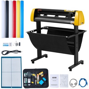 VEVOR Vinyl Cutter Machine, 34 in / 870 mm Max Paper Feed Cutting Plotter, Automatic Camera Contour Cutting LCD Screen Printer with Stand ,Black - 1 of 4