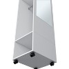 Maliang 63"H Armoire with 3 Shelves, 1 Mirror, 4 Wheels - 4 of 4