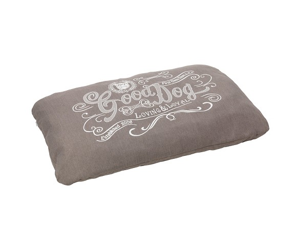 House of Paws Good Dog Linen Cushion - Gray - Small/Medium