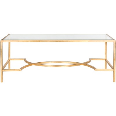 Inga Coffee Table - Gold/Glass - Safavieh