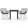 vidaXL 3 Piece Patio Dining Set Black Poly Rattan - 2 of 4