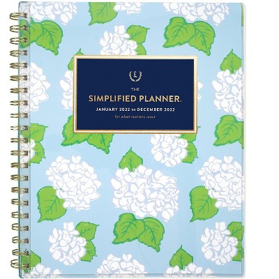 AT-A-GLANCE 2022 8.5" x 11" Weekly/Monthly Planner Simplified by Emily Ley Carolina Hydrangeas