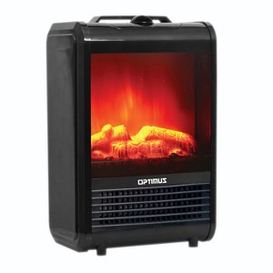 Optimus 1,200-Watt-Max Mini Electric Flame-Effect Fireplace Heater, H-9300 - 1 of 4