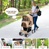 Costway Folding Pet Stroller 4-Wheel Pet Travel Carrier w/Storage Basket - image 3 of 4