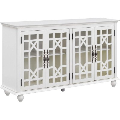 60" Wide Traditional Width Storage Cabinet in White for Living Rooms, Entryways, and Family Rooms