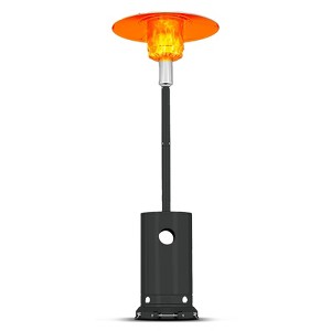 48,000 BTU Propane Patio Heater for Outdoor Use with Wheels & Round Table Design, Double-Layer Stainless Steel Burner with Tip-over Protection, Ideal - 1 of 4