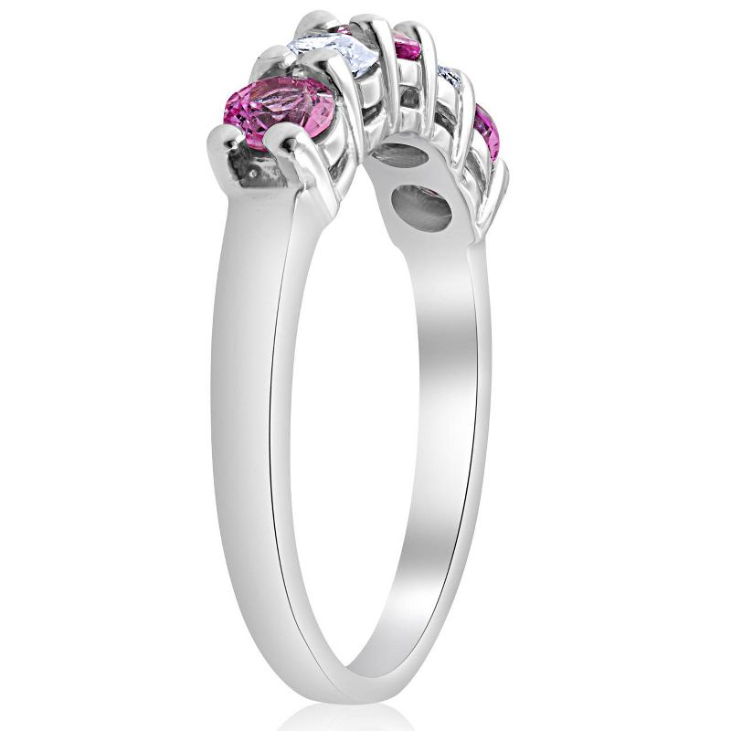 Pompeii3 1 ct Pink Sapphire & Diamond Ring 14K White Gold, 3 of 6