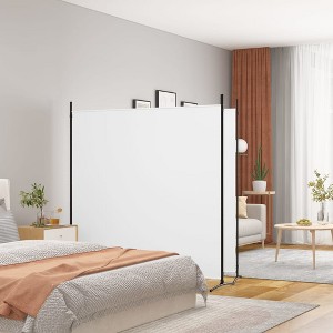 vidaXL 2-Panel Room Divider White 137"x70.9" Fabric - 1 of 4