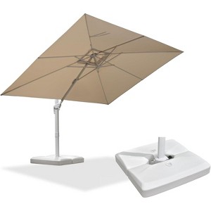 PURPLE LEAF  Patio Umbrella White Cantilever Offset Umbrella Rectangle Outdoor Umbrella with 360-degree Rotation - 1 of 4