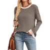 Women's Long Sleeve Color Block Tunic Sweater Tops Lightweight Loose Fit Fall Casual Crewneck Shirts - 4 of 4