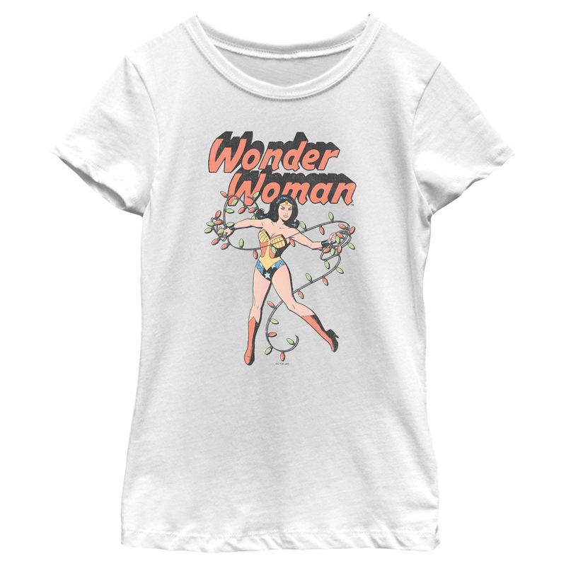 Girl's Wonder Woman 1984 Wrapped in Lights T-Shirt, 1 of 5