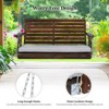 2-Person Patio Wood Porch Swing With Cushion - 3 of 4