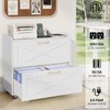 Lateral File Cabinet with 2 Drawers & Charging Station for Letter/Legal/A4 Size Hanging Files, Mobile Filing Cabinet, Simple White - 3 of 4