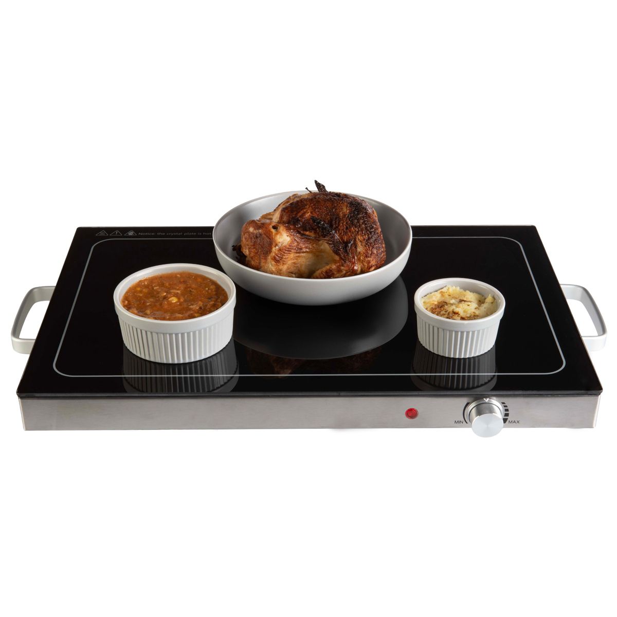 Classic Cuisine Electric Warming Tray - Food Warmer with 3 Temperature Settings, Stainless Steel Construction and Cool-Touch Handles