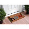 HomeRoots 17" X 29" Natural Blue and Black Coir Hola Outdoor Door Mat - 2 of 3