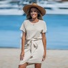 Women's Round Neck Short Sleeve Asymmetrical Hem Mini Dress - Cupshe - image 3 of 4