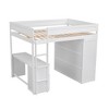 YOOCOZZ Loft Bed with Desk, Wardrobe, Drawers and Open Storage Cabinet - White - 3 of 4