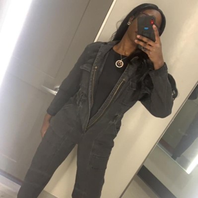 Women's Long Sleeve Denim Jumpsuit - Universal Thread™ Indigo 10