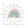 HomeRoots 32" White Blue And Pink Cotton Rainbows Round Youthful Bath Rug - 3 of 4