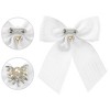 INSPIRE CHIC Women's Ribbon Rhinestone Pre-tied Bow Neck Tie Brooch Pins for Shirts - 3 of 4