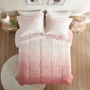 Sapphtopaz Bedding Comforter Sets Long Fur Ombre Pattern Design Reversible Quilt Set - 2 of 4