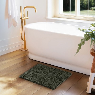 Soft Absorbent Chenille Bath Mat Rug with Anti-Skid Rubber Backing - Becky Cameron