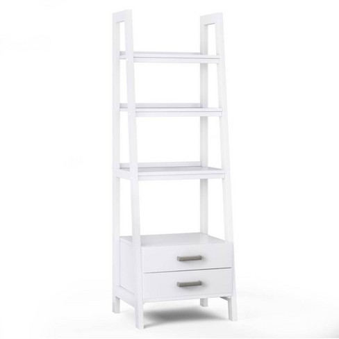 white shelf ladder