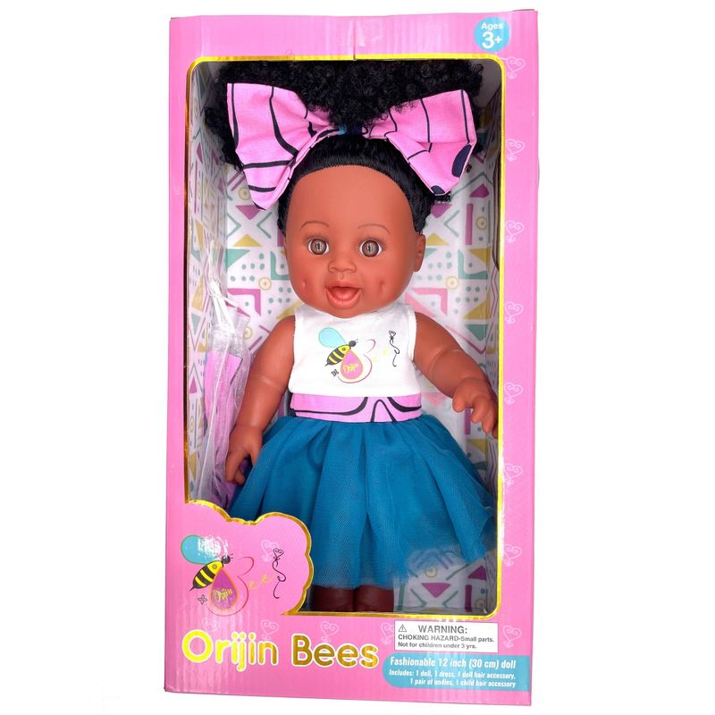 Orijin Bees Positively Puffy 12&#34; Baby Bee Doll - Black Hair with Brown Eyes, 4 of 5