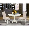 3Pc Dinette Set - Kitchen Table & 2 Parson Chairs - Linen White & Beige - 2 of 4