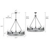 LNC Bohonicist  9-Light 39.1" Modern  Wagon Wheel Oversizded Chandelier,Black - 3 of 4