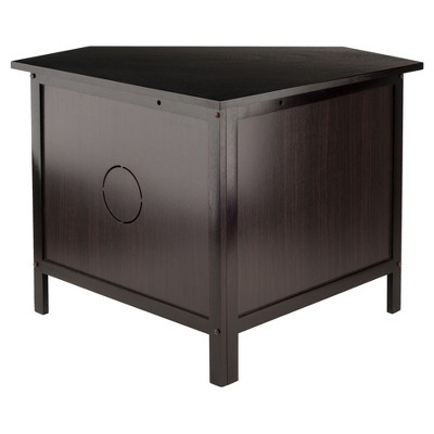 Transitional Espresso Corner TV Stand with Cabinet - Fits up to 27" TVs