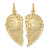 Black Bow Jewelry 14k Yellow Gold Best Friend Heart Set of 2 Charm or Pendants, 22mm - 3 of 4