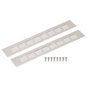 Unique Bargains Aluminum Alloy Cabinet Wardrobe Shoe Closet Rectangle Louvered Ventilation Grilles 2 Pcs - 1 of 4