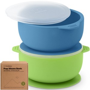 2-Pack Prep Baby Bowls with Suctions & Lids, Silicone Bowls for Baby Boy, Girl, Toddler Suction Bowl, Kids Bowl BPA-Free - 1 of 4