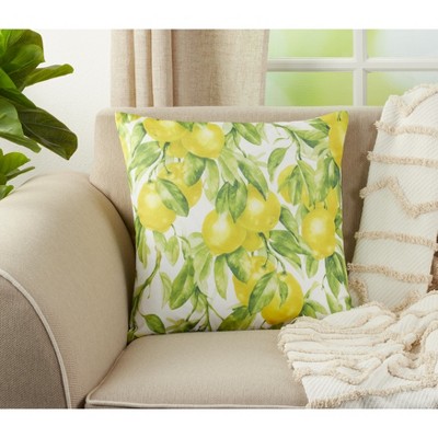 Lemon Print Polyester Euro Decorative Pillow Cover