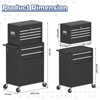 Huxxion 2-in-1 Rolling Tool Box, Large Capacity 6-Drawer Tool Box with Key and Wheels, Tool Chest for Repair Shop, Warehouse, Garage - 2 of 4